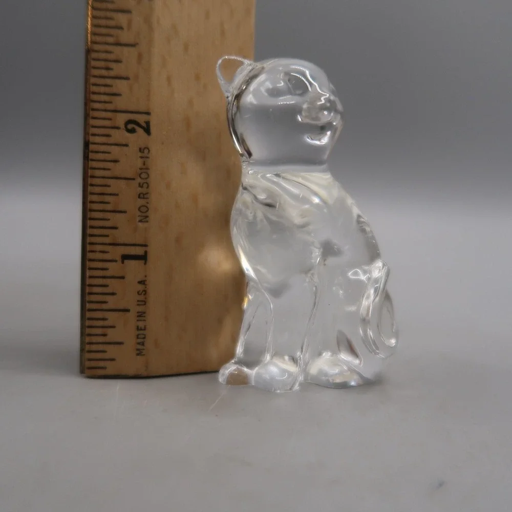 Vintage Lenox Small Crystal Cat Figurine Sitting 2 inch tall
